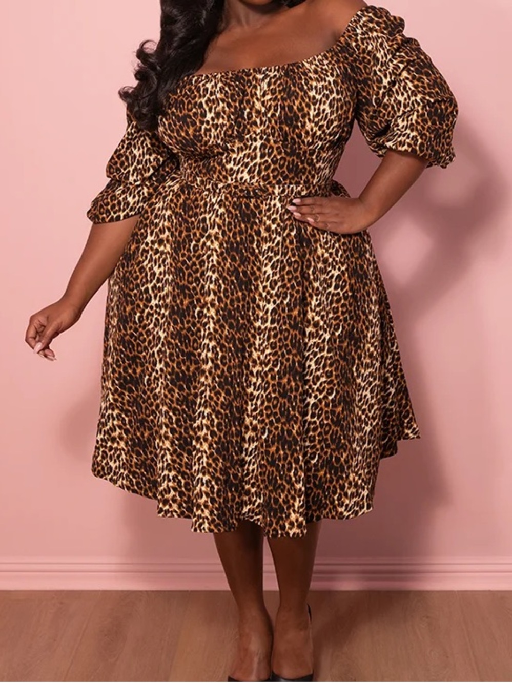 Leopard Vacation Swing Dress by Micheline Pitt Medium